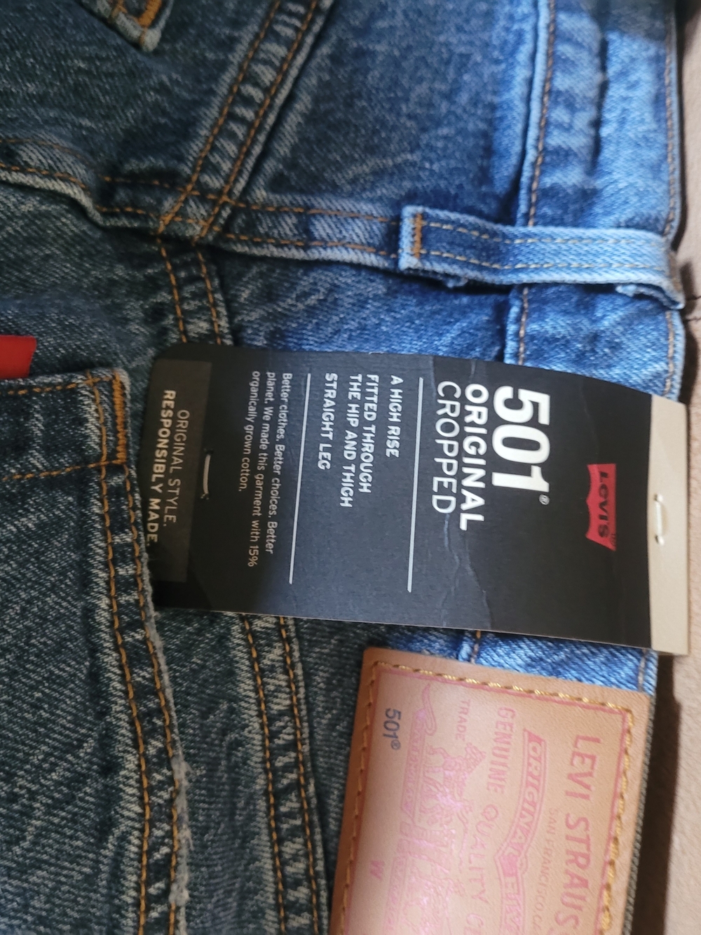 Women's Levi's 501 Original Cropped Jeans in Blue 27x28
